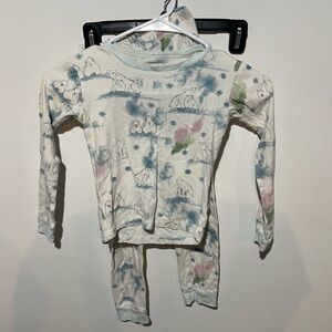 Burt's Bees Kids Pajama Set in Cream and Blue - Size 6